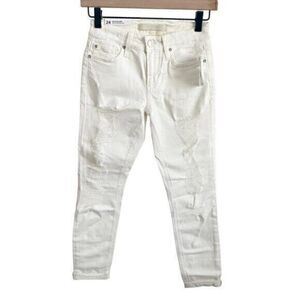 Joe's Distressed The Icon Crop McKenna Mid Rise Skinny Crop Jeans Size 24